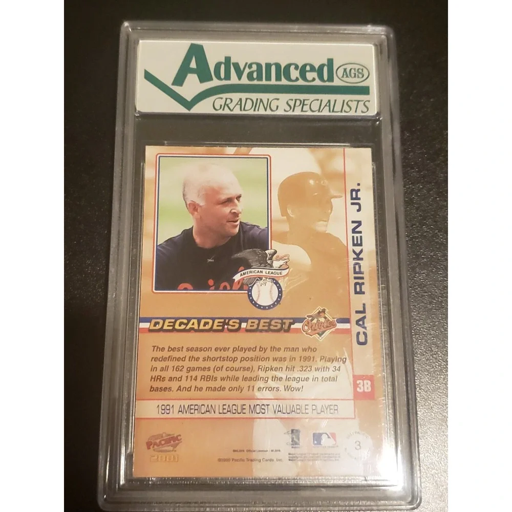 2001 Pacific AL Decade's Best Cal Ripken‎ Jr #3 AGS 9.0 MINT